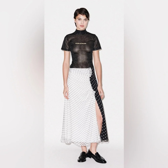 ! House of Holland POLKA GATHERED MIDI SKIRT sz 10 - Picture 1 of 8